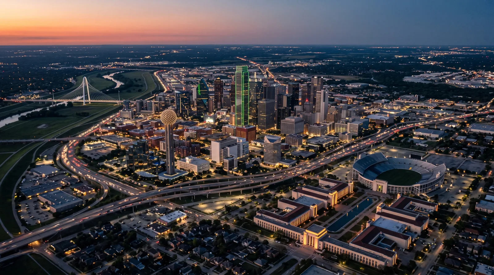 Aerial view of Dallas, Texas