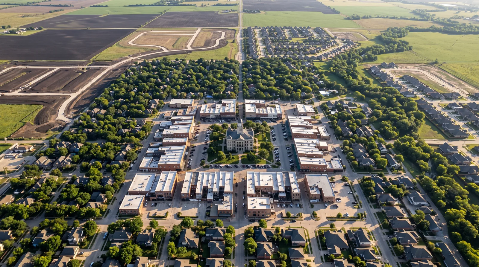 Aerial view of McKinney, Texas