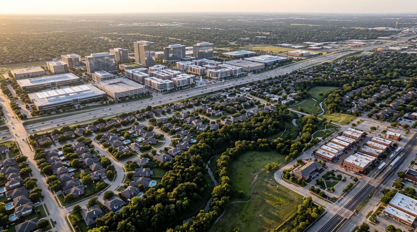 Aerial view of Plano, Texas