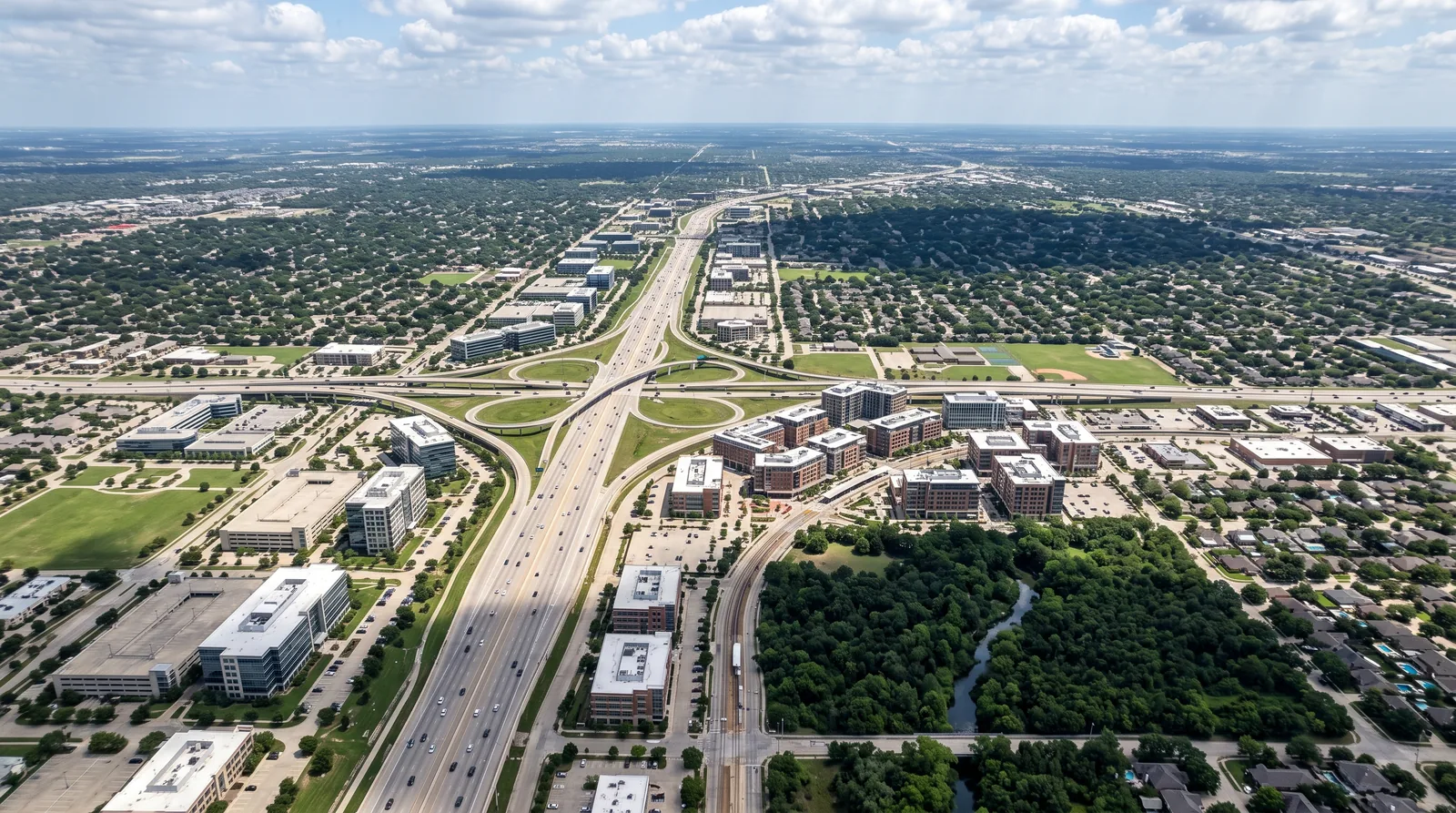 Aerial view of Richardson, Texas