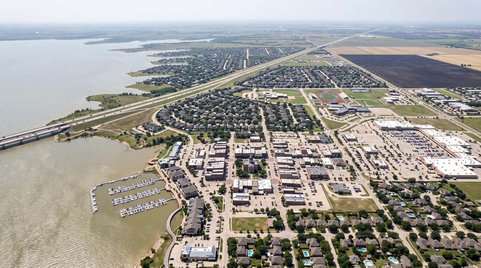 Aerial view of Rockwall, Texas