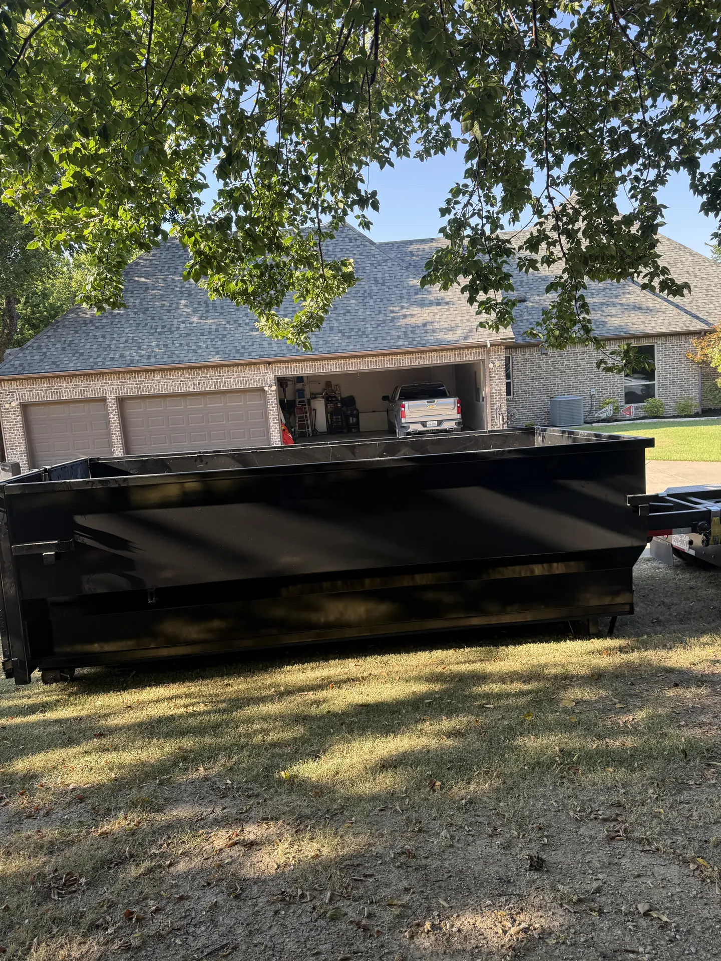 Nortex roll-off dumpster placed for a residential project